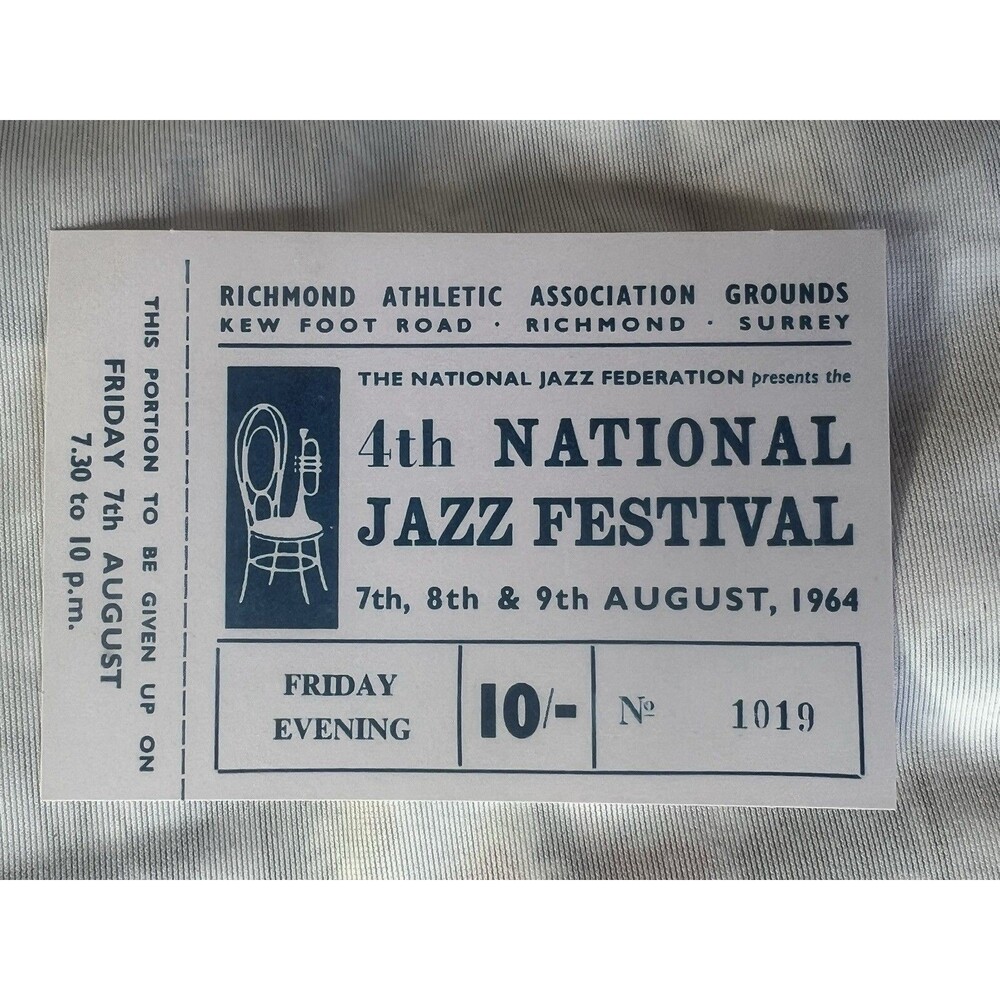Rolling Stones 1964 4th National Jazz UK Music Festival Reproduction Ticket